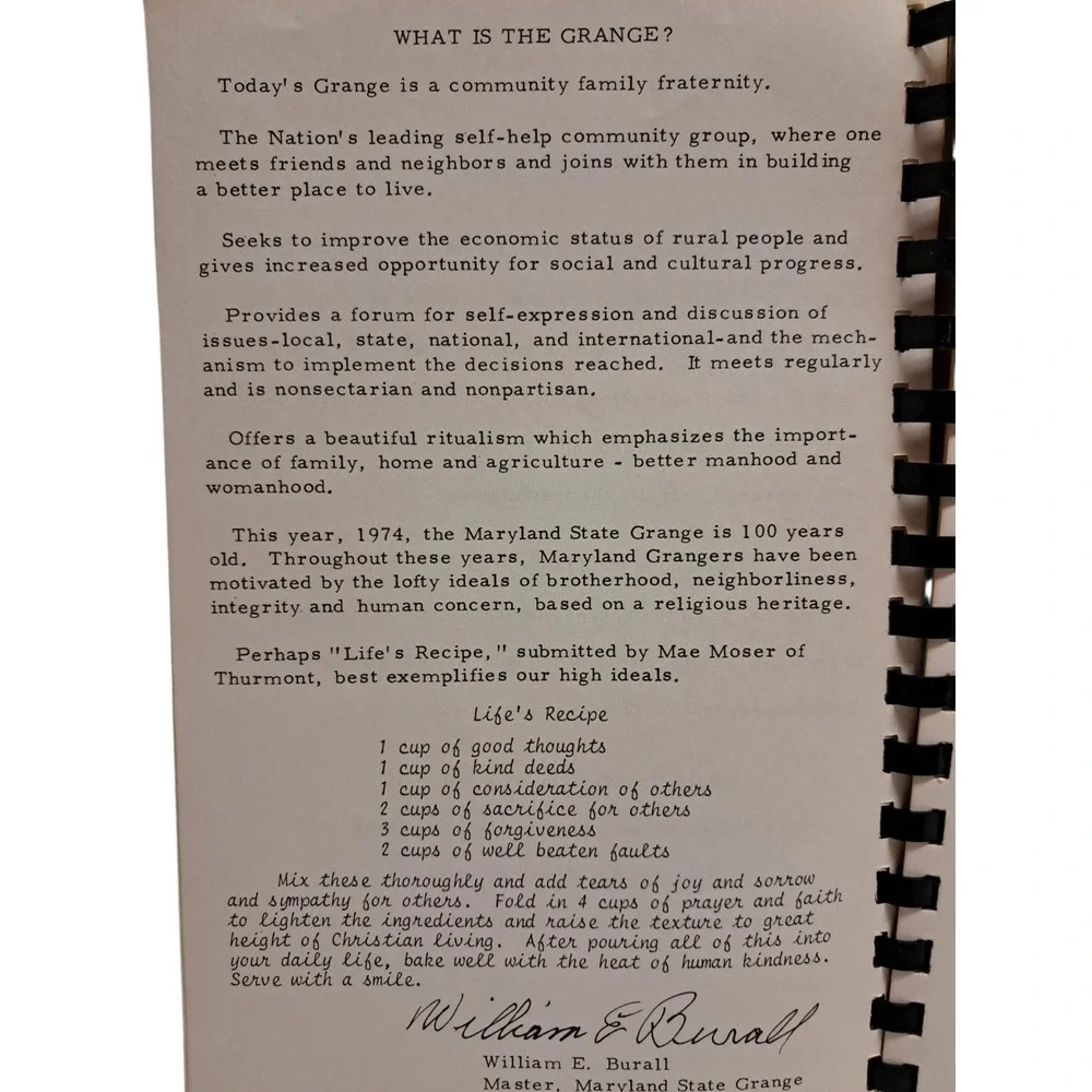 1974 Maryland State‎ Grange Centennial Cookbook